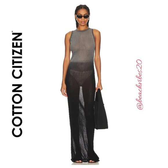 COTTON CITIZEN The Rio Maxi Dress Black Cast Large NWOT *FLAW* O-117 - Picture 1 of 4